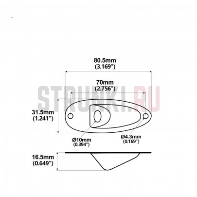 Накладка выходного разъема гитары Strat, золото, Musiclily MX2640GD