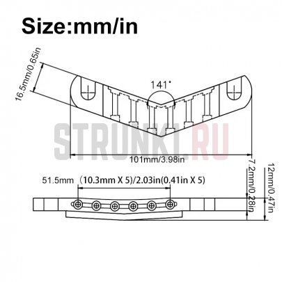 Струнодержатель archtop tailpiece для джазовой гитары PARTSLAND черный