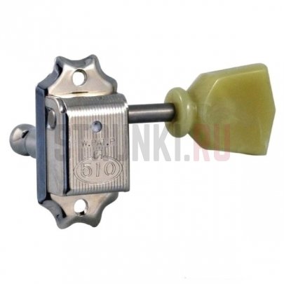 Колки локовые, автозажим, Gotoh SD510-MG-SL-N-(L3+R3), Vintage style, 3+3, никель, пластик, тюльпан