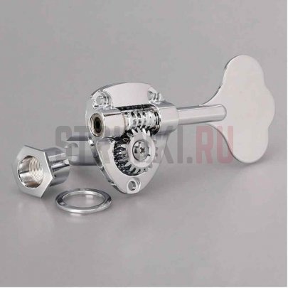 Колки для 4-струнной бас-гитары, 4 в ряд, Gotoh GB-11W-C-(L4), бутон "клевер", хром