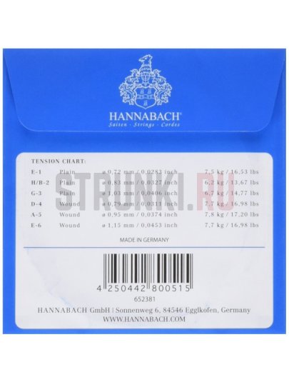 Струны для классической гитары Hannabach 800HT Blue Silver Plated 28-45