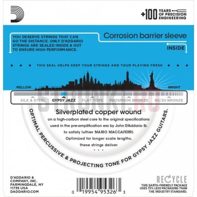 Струны для акустической гитары D'Addario EJ83L Gypsy Jazz 10-44