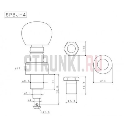 Колки для банджо, GOTOH SPBJ-4-PW-N PLANETARY BANJO TUNERS, никель