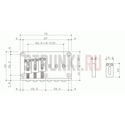 Бридж фиксированный GOTOH GTC-102B, черный