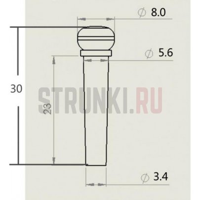Musiclily MX0741 Втулки (бобышки) для акустической гитары. Черное дерево со вставкой из натурального перламутра 6шт.