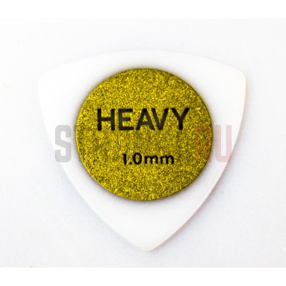 Медиатор Hosco 1SPH (Ibanez), треугольный белый, с золотым напылением, 1 мм, 1 шт.