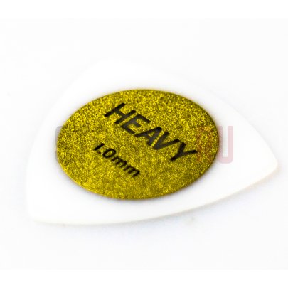 Медиатор Hosco 1SPH (Ibanez), треугольный белый, с золотым напылением, 1 мм, 1 шт.