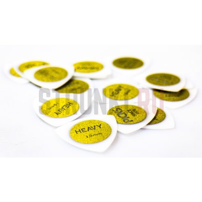 Медиатор Hosco 1SPH (Ibanez), треугольный белый, с золотым напылением, 1 мм, 1 шт.