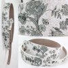 Ремень гитарный кожаный PLANET WAVES by D'ADDARIO 25DFL-01 White Flowers картинка 1