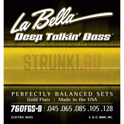 Струны для бас-гитары La Bella 760FGS-B Gold Flats 45-128