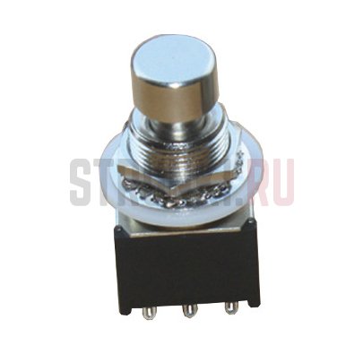 Переключатель (кнопка) для педалей эффектов PARTS 3PDT, True Bypass, Momentary, ON-ON, чёрная