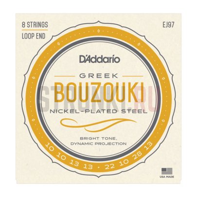 Струны для бузуки D'Addario EJ97 Greek Bouzouki 10-13