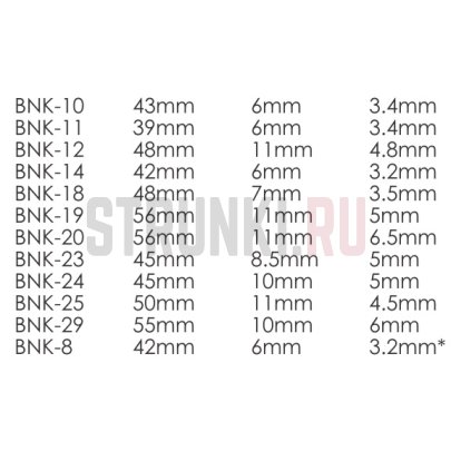 HOSCO BNK-10, заготовка под верхний порожек, кость (43 х 3.4 х 6 mm)