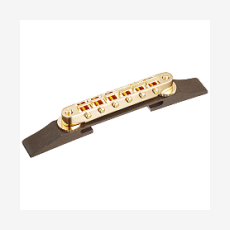 Бридж для полуакустической гитары HOSCO F-2821E, основание из эбони, позолота