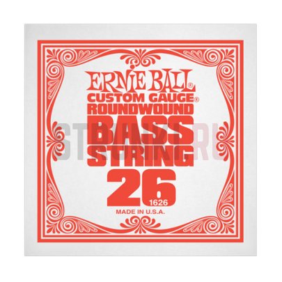 Одиночная струна для бас-гитары Ernie Ball 1626 Custom Gauge 26