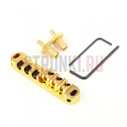 Бридж T-O-Matic Musiclily MX1005GD роликовый, позолота