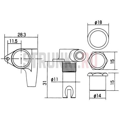 Колки 3+3 для бас-гитары CARAYA, черные