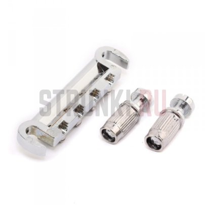 Бридж для 4-струнной бас-гитары, банджо, сигарбокса 87MM Musiclily MX0843, хром