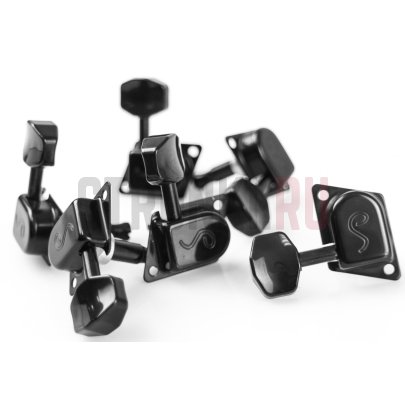 Колки 6 в линию SCHALLER Original F-Series 70's 10580420.15.60, левые, черные