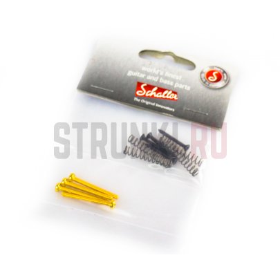 SCHALLER 17030515, набор ДЮЙМОВЫХ винтов и саморезов для монтажа рамок звукоснимателей High, золото