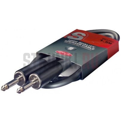 Кабель акустический STAGG SSP1.5PP15 Jack 6.35 - Jack 6.35, 1.5 м (прямой-прямой)