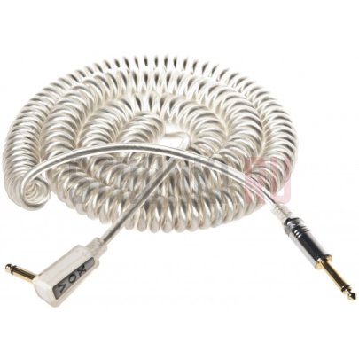 Кабель гитарный витой VOX Vintage Coiled Cable VCC-90SL (прямой-угловой), серебристый