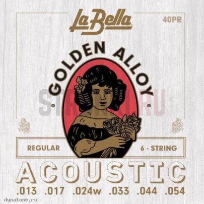 Струны для акустической гитары La Bella 40PR Golden Alloy 13-54