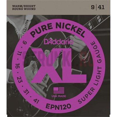 Струны для электрогитары D'Addario EPN120 XL Pure Nickel 9-41