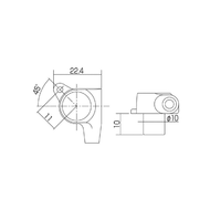 Колок одиночный GOTOH SG381-MGT-04-n, Ex-Long, правый, чёрный