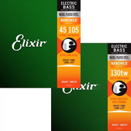 Струны для бас-гитары Elixir 14087 + Elixir 15433 XLong Scale Set 35+ Nanoweb Medium 45-130t