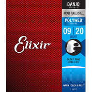 Струн для банджо ELIXIR 11600 POLYWEB для банджо, Light (9-10-13-20-9)