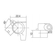 Колок одиночный GOTOH SG381-MGT-20, Ex-Long, левый, хром